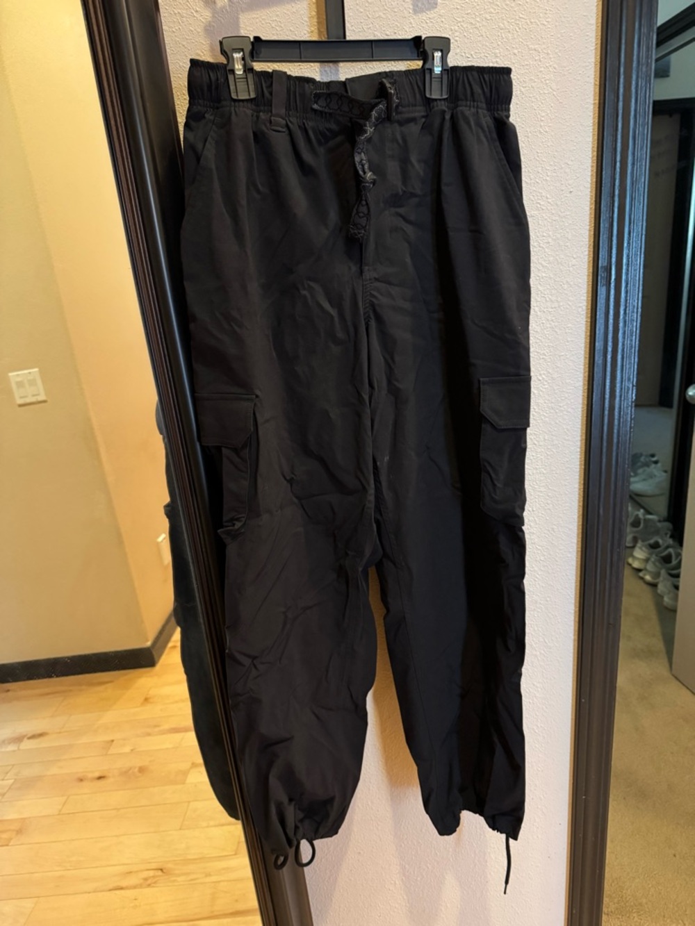 Nike Black Cargo Joggers with Drawstring Ankles